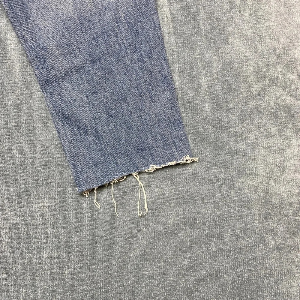 Levi's 511 Jeans Men 31x32 Blue Denim Distressed Frayed Hem Relaxed Straight Leg